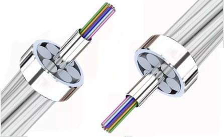 Kualitas  48 Core Outdoor Aerial ACS Armoured OPGW(Optical fiber composite overhead ground wire) Fiber Optic Cable pabrik