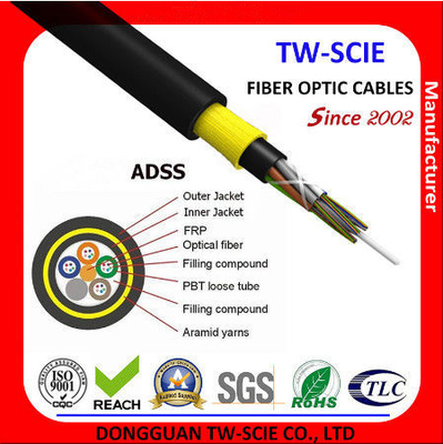 Tabung Longgar Kabel Serat Optik Aerial Strand Fleksibel Dengan Anggota Penguat Non-Logam