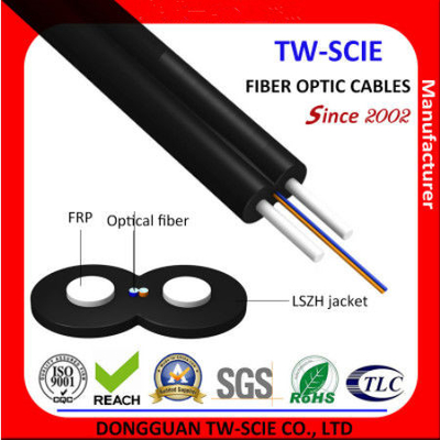 1 Core Single Mode FTTH Drop Cable Berat Kabel 8,2kg/km Performa Bagus G652D