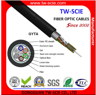 Kabel Serat Optik Tabung Longgar Udara Luar GYTA Kabel Lapis Baja Kawat Aluminium