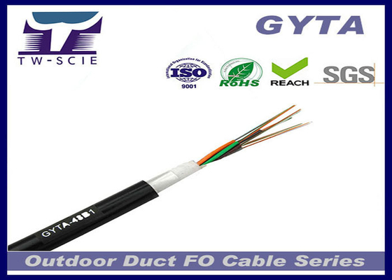 GYTA/GYTA53 Stranded Outdoor Fiber Optic Cable Steel Wire Metallic Memperkuat Anggota dengan model Tunggal