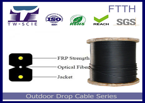 LSZH Selubung Kabel Serat Optik Dalam Ruangan Kevlar Bahan Benang Kekuatan Kabel Anggota-FTTH