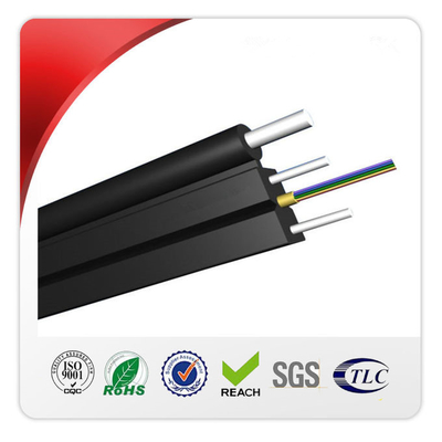 2 Core Outdoor HS Code 8544700000 Dengan Kawat Baja Memperkuat Kabel Drop Indoor FTTH