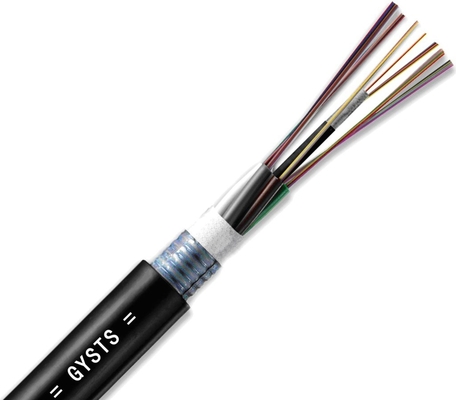 Single Mode Multi Mode Outdoor Fiber Optic Cable dengan diameter keseluruhan 9,5x18,3mm