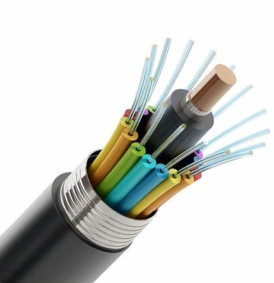 Kabel serat optik luar bersertifikat ROHS dengan lapisan luar HDPE dan jaket MDPE