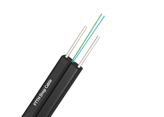 Kabel FTTH Drop dengan anggota kekuatan pusat baja untuk ketahanan yang ditingkatkan