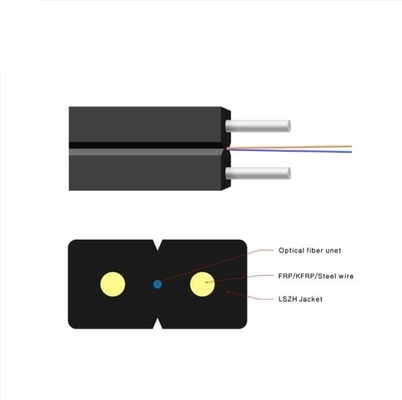 2/ 4 Core FTTH LSZH Fiber Optic Cable Indoor Single-Mode Drop Cable