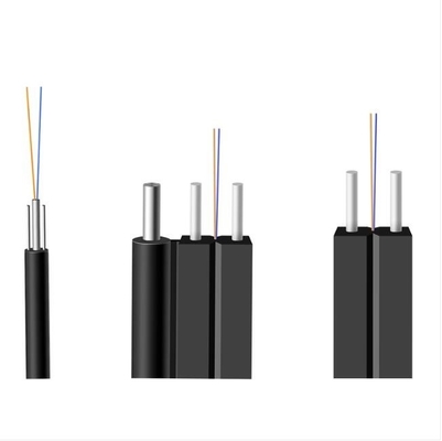 Hot Dip Galvanized FTTH Drop Cable Dengan Bentuk Disesuaikan PE PVC LSZH HDPE Jacket 0.45mm Baja
