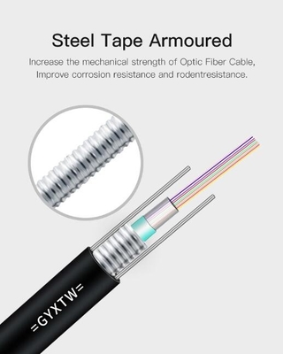 Single-Mode Optical Central Uni-Tube Corrugated Steel Armor Duct Aerial GYXTW Kabel Serat Optik