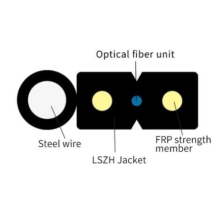 Fleksibel 2 6 Core G657 A1 G 657a1 Self-supporting FTTH Fiber Optic Drop Kabel