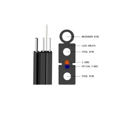 Kawat Baja Luar Ruangan 1core 2cores 4core Pendukung Mandiri G657a1 G657a2 9/125 Kabel Drop FTTH