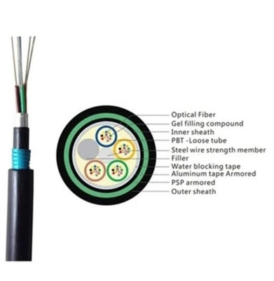 Direct Burial 24 Core Fiber Optic Cable 1km Harga Direct Burial Fiber Optic Cable