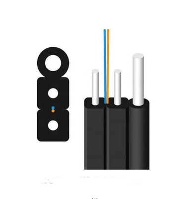 FTTH Drop Kabel Kabel 1 Inti 2 Inti Baja LSZH Kabel Serat Optik Untuk Indoor dan Outdoor