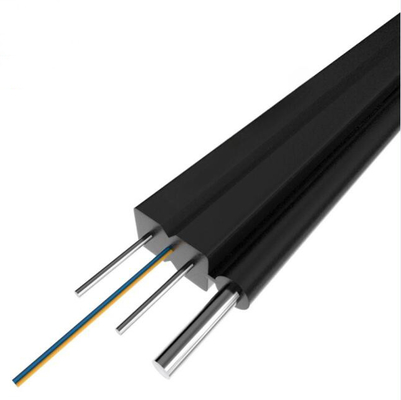 Kabel Serat Optik Drop Luar Ruangan FTTH Pendukung Mandiri Datar 4 Inti Gyfxtby