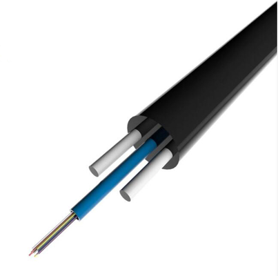 Kabel Serat Optik Drop Luar Ruangan FTTH Pendukung Mandiri Datar 4 Inti Gyfxtby