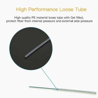 Outdoor Armored Single Mode Fiber Optic Cable Dengan G652D Fiber HDPE Jacket GYXTW