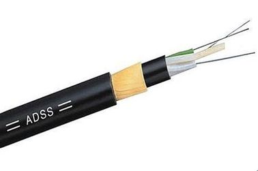 Kabel serat optik ADSS 12 inti non-logam Selubung Luar Hitam Instalasi Mudah untuk telekomunikasi daya