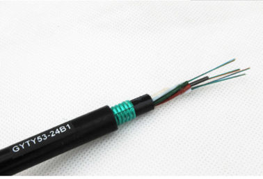 6 Core Outdoor Fiber Optic Cable Single Mode Untuk Dimakamkan Langsung dengan selubung luar PE