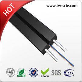 Kabel dalam ruangan serat optik Kabel drop FTTH Jaket Hitam dengan serat G657A1 untuk dalam ruangan