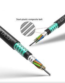6 Core Outdoor Fiber Optic Cable Single Mode Untuk Dimakamkan Langsung dengan selubung luar PE