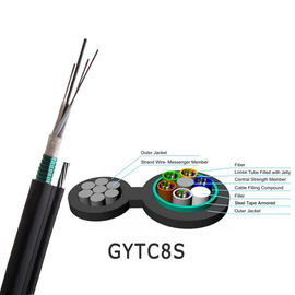 GYTC8S Gambar 8 Bentuk Kabel 144 Core Self Support Kabel serat optik luar ruangan lapis baja