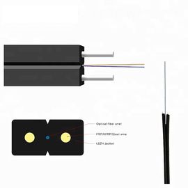 1/2/4 Core dengan LSZH Sheath GJXH/GJXFH FTTH FRP Single Mode Drop Cable untuk indoor