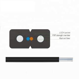 1/2/4 Core dengan LSZH Sheath GJXH/GJXFH FTTH FRP Single Mode Drop Cable untuk indoor