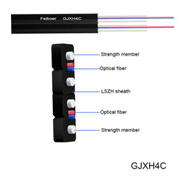 3.1 * 2.0mm Anggota Kekuatan FRP FTTH Kabel Serat Optik LSZH Dalam Ruangan