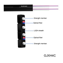 Kabel drop GJXH4C Indoor FTTH Drop Cable 2 Core Single Mode Fiber Optic Cable