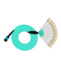 1 buah MPO-LC 24 Core MPO OM3 Kabel Kabel Patch Serat Optik Konektor Multimode 3M