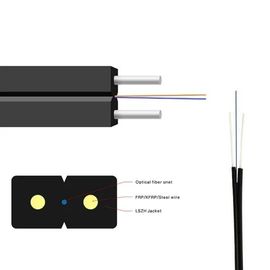 FTTH GJYXFH kabel serat optik berbentuk kupu-kupu Simplex Bow Type G657A1 Drop Wire Fiber Optic 2 Core