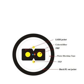 FTTH GJYXFH kabel serat optik berbentuk kupu-kupu Simplex Bow Type G657A1 Drop Wire Fiber Optic 2 Core