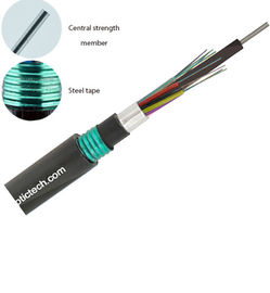 Kabel bawah tanah GYTA 53 Kabel serat optik 12 inti dengan armor ganda dan pelindung PE