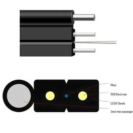 LSZH Selubung Luar 2 * 0,45mm Kekuatan Baja Anggota Kabel Drop Serat Optik SM FTTH