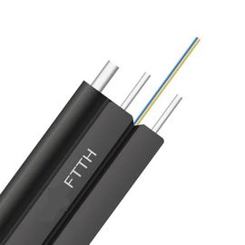 PVC atau LSZH Jacket Messenger Wire Ftth Drop Cable Fiber Optic