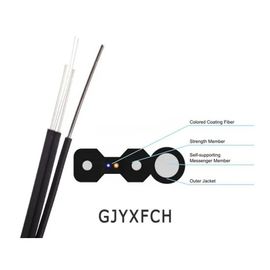 PVC atau LSZH Jacket Messenger Wire Ftth Drop Cable Fiber Optic