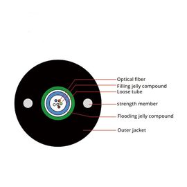 8.9mm Cable Diameter GYXTW 12 Core G652D Central Loose Tube Outdoor Aerial and Duct Fiber Optic Cable Wire dengan Jacket PE