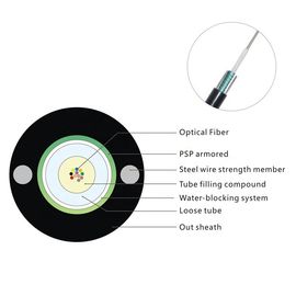PE Jacket GYXTW 8 Core Central Loose Tube Outdoor Aerial And Duct SM Fiber Cable Featuring Steel Wire Strength Member