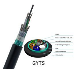 Loose Tube Stranded GYTS Outdoor Aerial 2-144 Core Armored Fiber Optic Cable Single Mode