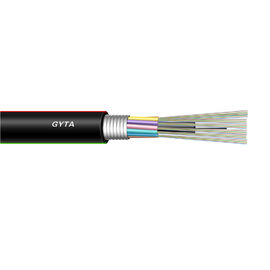 48 Core Loose Tube Stranded GYTA Outdoor Aerial dan Duct Single Mode Fiber Cable Pemasok