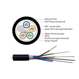 China Loose Tube Stranded GYTA Aerial dan Duct 144 Core Single Mode Kabel Serat Optik Lapis Baja Luar Ruangan