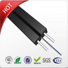 FRP Glass Flex Kabel Drop Indoor Tahan Lama GJXFH Hitam Transmisi Data Kapasitas Besar