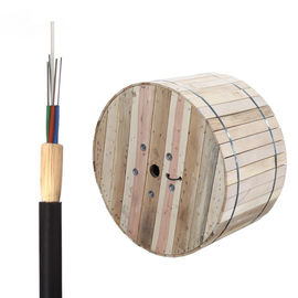 Black 96 Cores ADSS Breakout Fiber Optic Cable Selubung Luar Ganda Untuk Telekomunikasi Daya