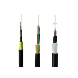 Black 96 Cores ADSS Breakout Fiber Optic Cable Selubung Luar Ganda Untuk Telekomunikasi Daya