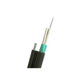 Aerial GYTC8S Loose Tube 6 Core Single Mode Kabel Serat Optik Lapis Baja