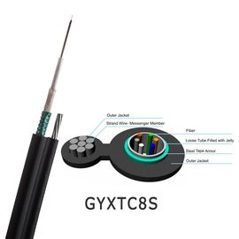 800m Span Aerial Fiber Optic Cable Self Supporting Dan Amored Sheath Single mode untuk kabel poros / bangunan Indoor