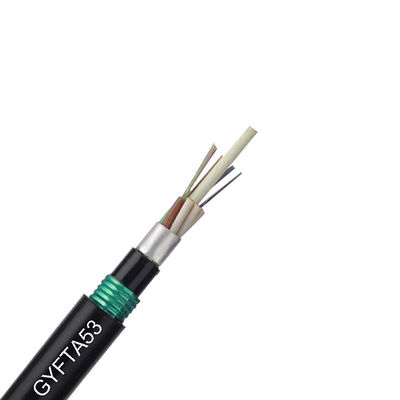 6 inti kabel serat optik lapis baja Single Mode G652D serat untuk saluran dan kabel baja stainless steel arieal armor