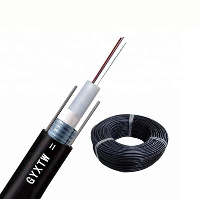 Black PE Outer Sheath LSZH 8/12/24 Inti Lapis Baja Kabel Serat Optik Ourdoor (GYXTW)