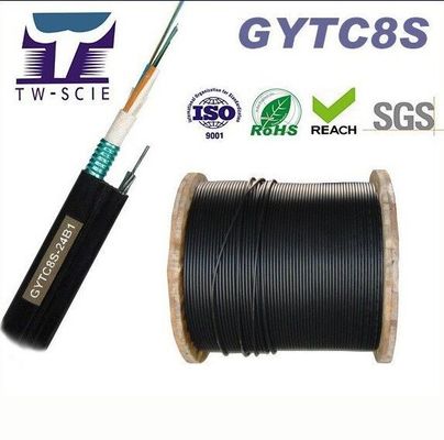 OEM 8 12 24 Core FIG8 Self Supporting Aerial Gambar 8 Kabel Serat Optik (GYTC8S)
