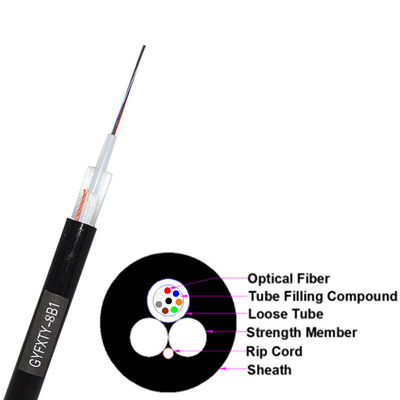 4 Cores Aerial GYFXTY Jaket PE Kabel Serat Optik Non-logam Luar Ruangan Dengan Serat G652D